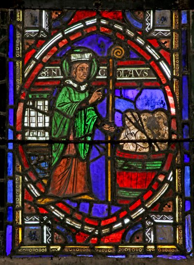 Window depicting Saint Nicholas and the Three Boys in a Tub by French School